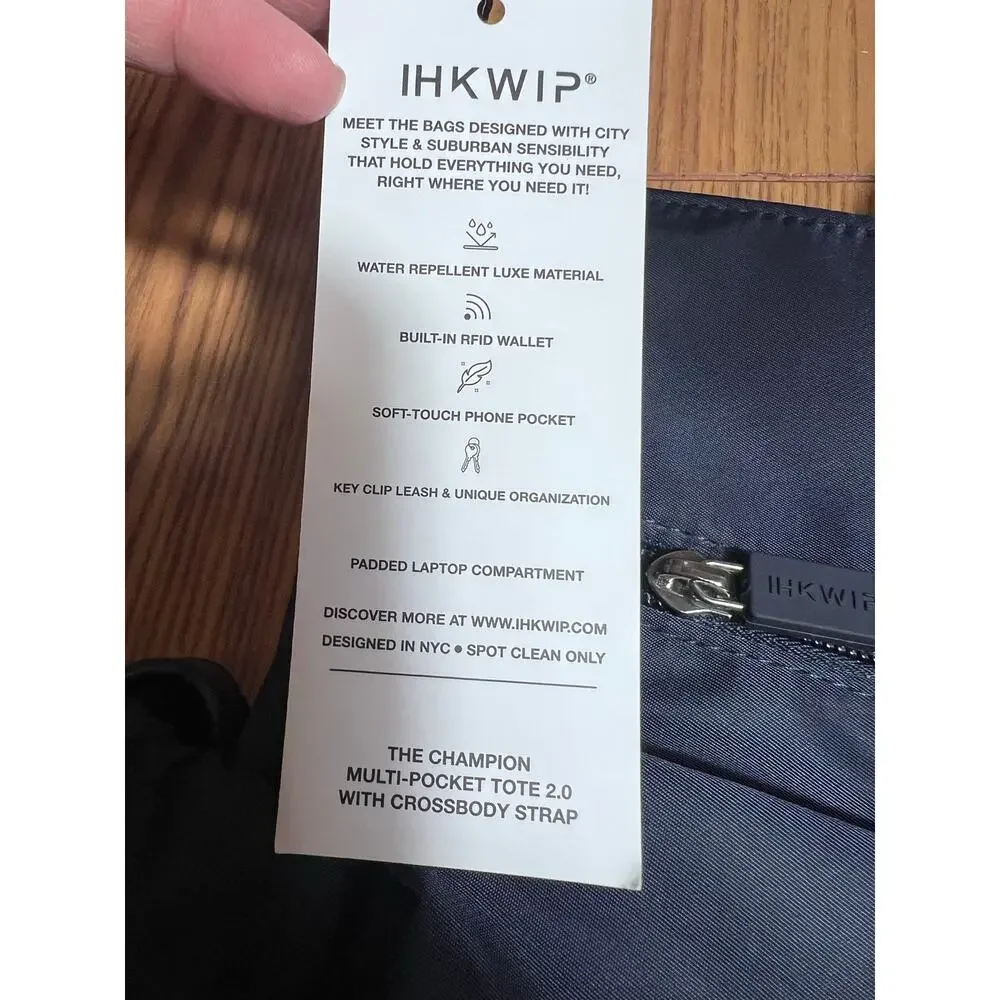 IHKWIP Champion Bag Tote Shoulder NWT Laptop CarryOn Multi-Pocket Navy Work Navy